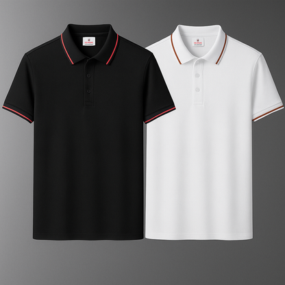 Koop 1, Ontvang 2 Premium Strijkvrije Stretch Polo’s + Horloge Cadeau