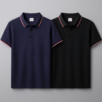 Koop 1, Ontvang 2 Premium Strijkvrije Stretch Polo’s + Horloge Cadeau