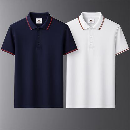 Koop 1, Ontvang 2 Premium Strijkvrije Stretch Polo’s + Horloge Cadeau